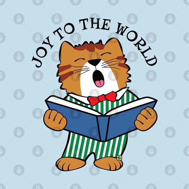 Christmas Cat Singing Joy to the World by Sue Cervenka