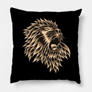 Artwork Illustration The Head Of The Wise Lion King Pillow