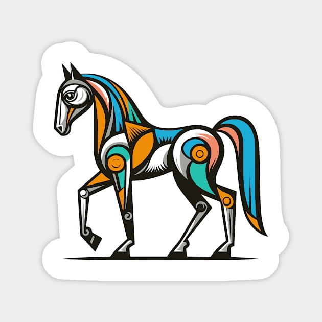 Horse illustration. Illustration of a horse in cubism style Magnet by gblackid