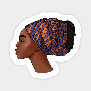 Beautiful african girl in turban Magnet