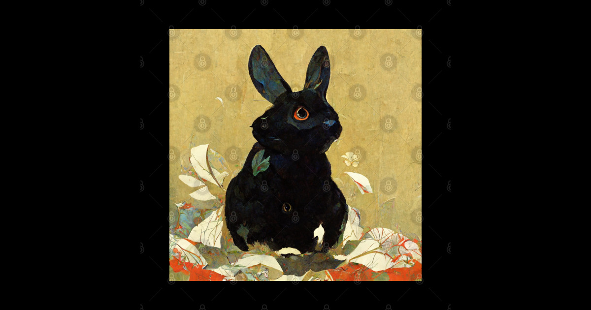 A black rabbit - Black Rabbit - Sticker | TeePublic