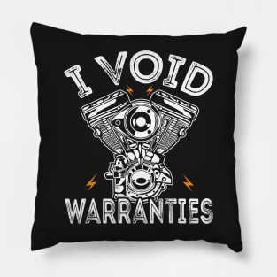 Funny I Void Warranties Motorcycle Pillow