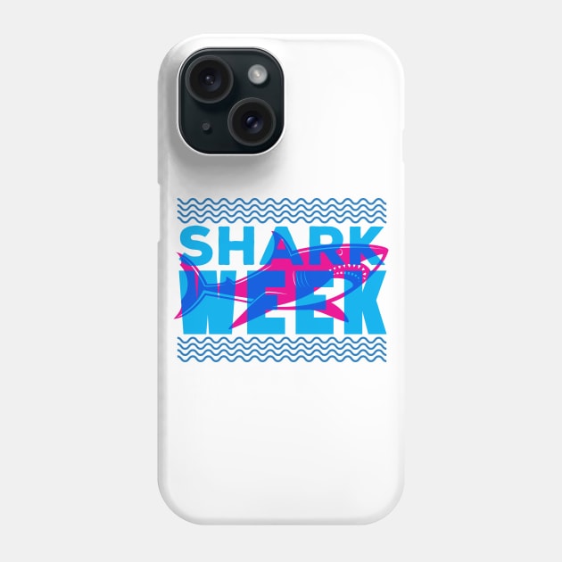 SHARK week retro overprint style Phone Case by Naumovski