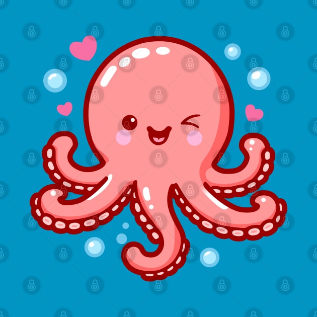 Cute Pink Octopus by Arief Uchiha