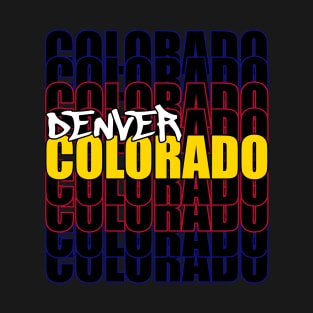 Denver Colorado State Flag Typography T-Shirt