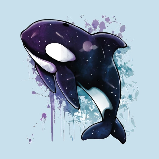 Ocean Symphony: Captivating Watercolor Orca by ConnectingtoNature