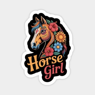 Horse Girl - Equestrian Floral Magnet