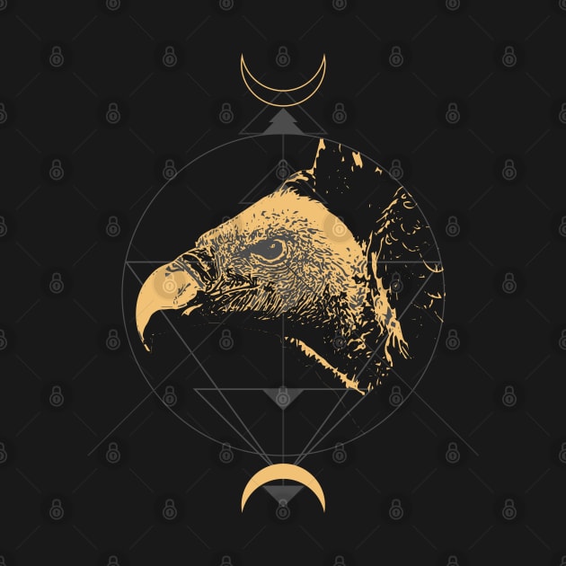 Black Vulture Sacred Geometry by mariasshop