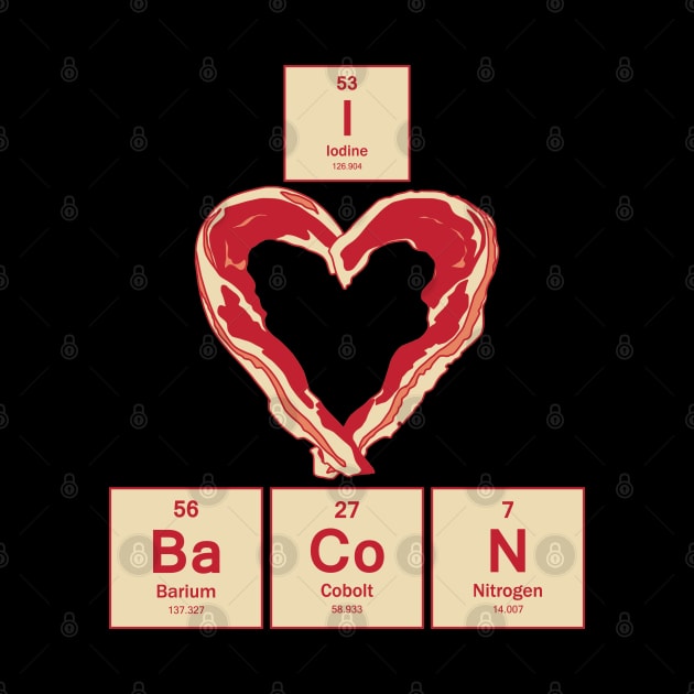 I Love BaCoN - Funny BBQ Science Shirt by teepublicdesigns