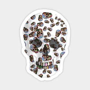 Happy Skull Pattern (white) Magnet