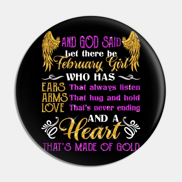 Awesome February Girl T shirt Gift Birthday - February Girl - Pin ...