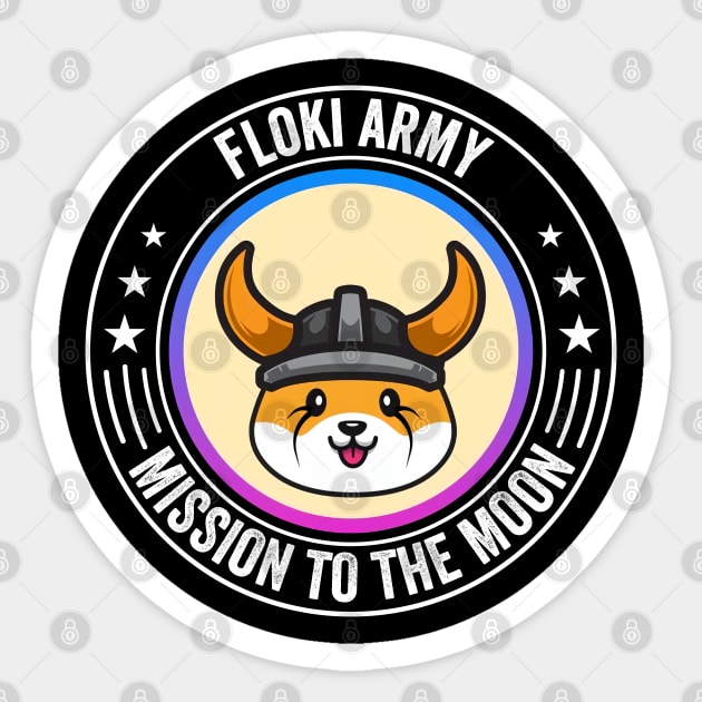 Vintage Floki Inu Coin Floki Army To The Moon Crypto Token Cryptocurrency  Wallet Birthday Gift For Men Women Kids - Floki Inu Coin - Sticker |  TeePublic
