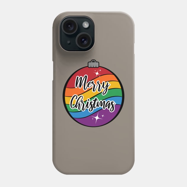 Christmas Ornament in LGBTQ Pride Rainbow Flag Colors Phone Case by LiveLoudGraphics