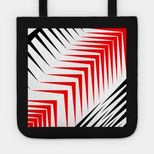 Red and white abstract Tote