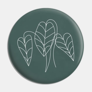 Boho Green Decor, Line Art Botanical Pin