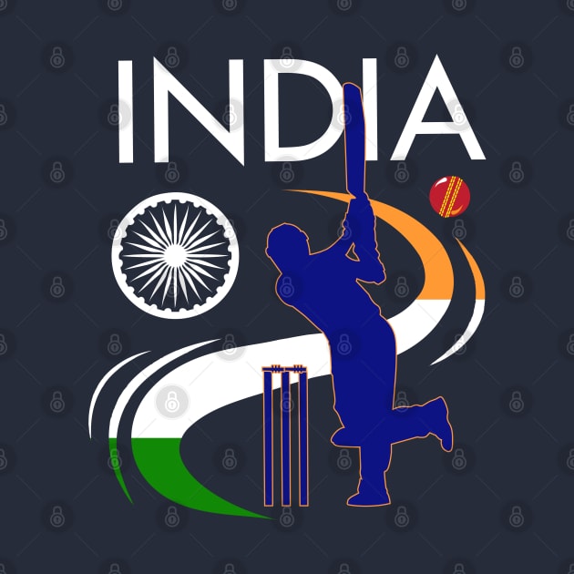 India Cricket With Indian Flag Brush Stroke by BraaiNinja