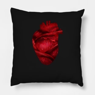 Red Scarlet Blood Rose Heart Pillow