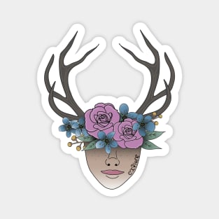 Explore, Floral Crown plus Antlers, Whimsical Wonders, Outdoor Explorer Magnet