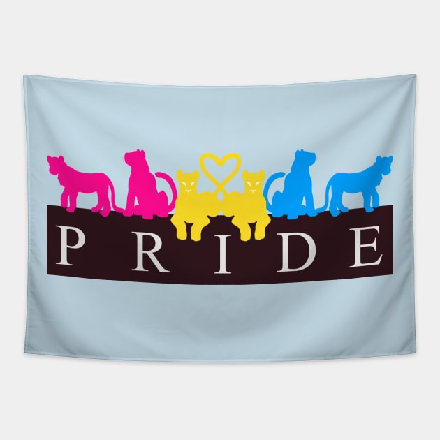 Pan Lion Pride Tapestry by Ausplosion