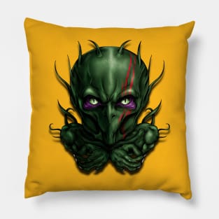 strange alien warrior Pillow