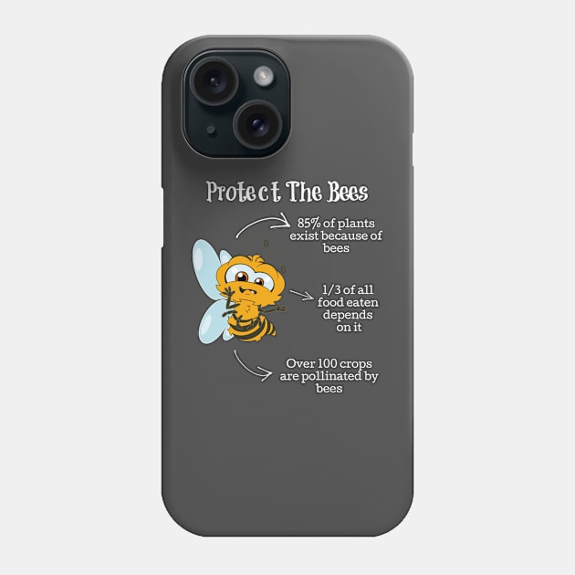 Protect The Bees Statistics Save The Planet Environment Phone Case by egcreations