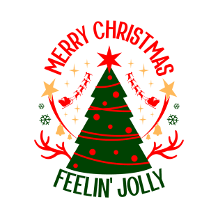 Merry Christmas Feeling Jolly Xmas Retro Vibe Style Ugly Sweater T-Shirt