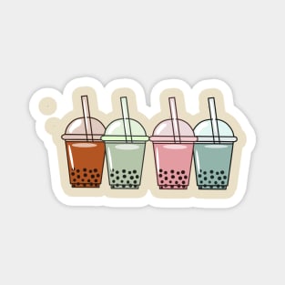 Bubble tea cartoon illustration Magnet