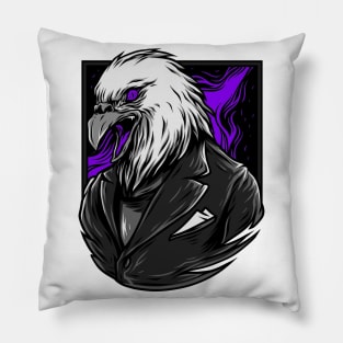 Sparrow Hawk Eagle Grey Purple Pillow