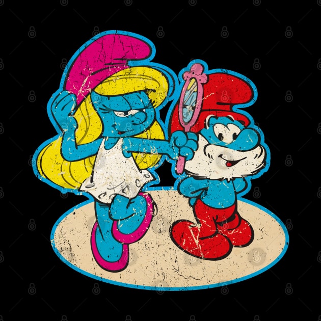 papa smurf and smurfette - vintage by ANIMALLL