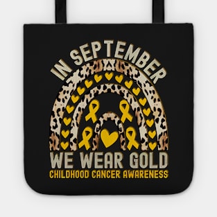 Vintage in september we wear gold childhood cancer quote Tote