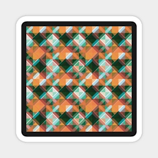 Psychedelic Geometric Orange & Green Magnet