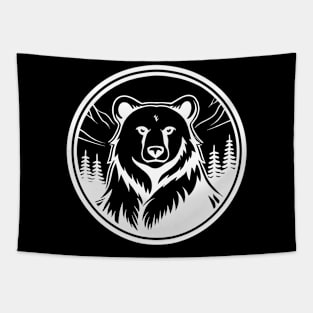 Good Ol Bear Patch with White Outline - If you used to be a Bear, a Good Old Bear too, you'll find the bestseller critter patch design perfect. Tapestry