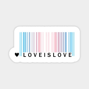 Transgender Pride LGBT Love is Love Barcode Magnet
