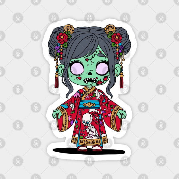 Cute Chinese Zombie Magnet by H. R. Sinclair