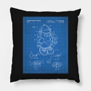 Retro Toys Patent - Kids Toy Childrens Bedroom Art - Blueprint Pillow