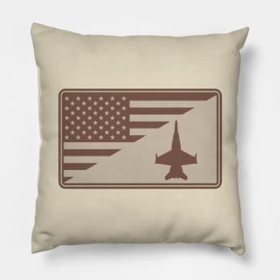 F/A-18 Hornet US Flag Patch (desert subdued) Pillow