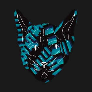 Liminal Space Cat Blue T-Shirt