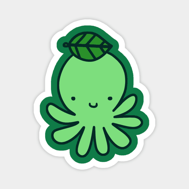 Green Leaf Octopus Magnet by saradaboru