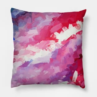 Red Sky Abstract Painting Pillow