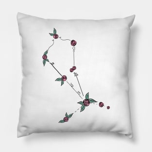 Bootes (The Herdsman) Constellation Roses and Hearts Doodle Pillow