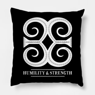 Africa Sankofa Adinkra Symbol "Humility & Strength" White Colour. Pillow