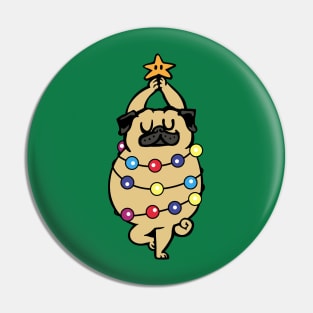 Pug Merry Christmas Pin