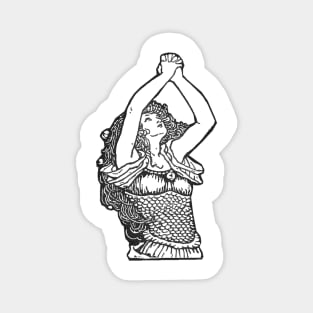 With arms raised woman crying Magnet