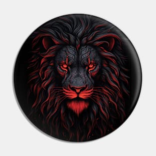 Lion In Red And Black Majestic Animals In Vibrant Colors Pin