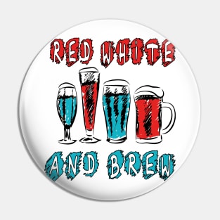 Red White and Brew T-shirt Pin