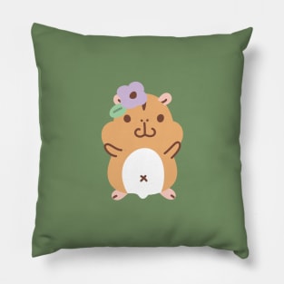 Hamster and Flowers Pillow