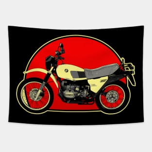 1980 BMW R 80 G-S Retro Red Circle Motorcycle Tapestry