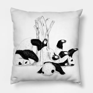 falling pandas Pillow