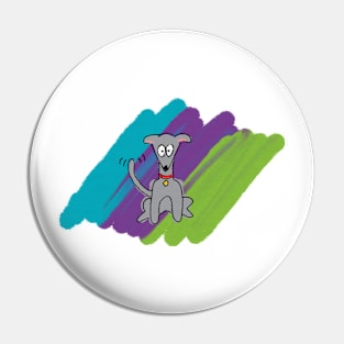 Greyhound Doodle Pin