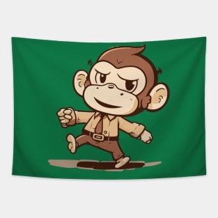 Cute Monkey Cartoon Tapestry